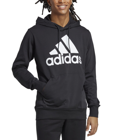 Adidas Originals Adidas Big Boys Long Sleeve Essential Pullover Hoodie In Black/white