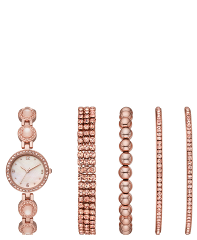 Folio Women's Rose Gold-tone Bracelet Watch Gift Set, 26mm