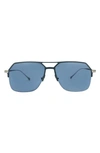 Mita Sustainable Eyewear 57mm Navigator Sunglasses In Blue/ Matte Gun