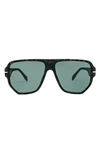 Mita Sustainable Eyewear 58mm Navigator Sunglasses In Matte Demi/ Mt Demi