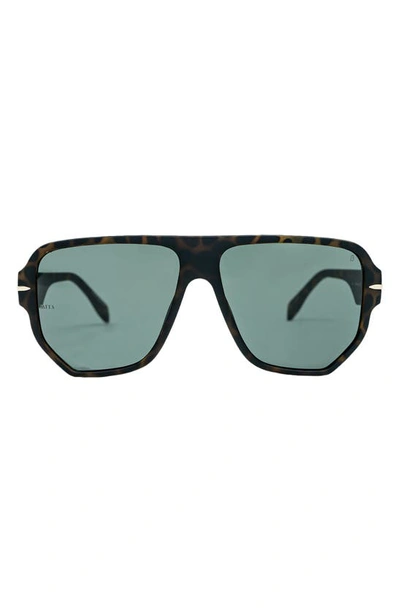 Mita Sustainable Eyewear 58mm Navigator Sunglasses In Matte Demi/ Mt Demi