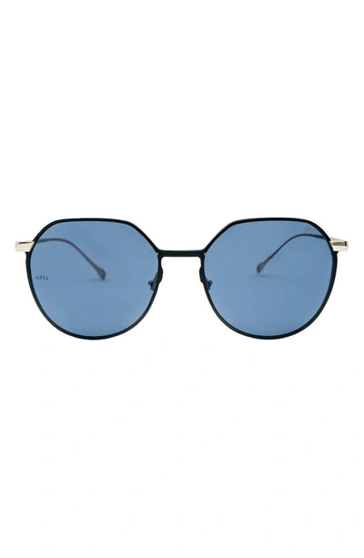 Mita Sustainable Eyewear 53mm Round Sunglasses In Black/ Matte Gold