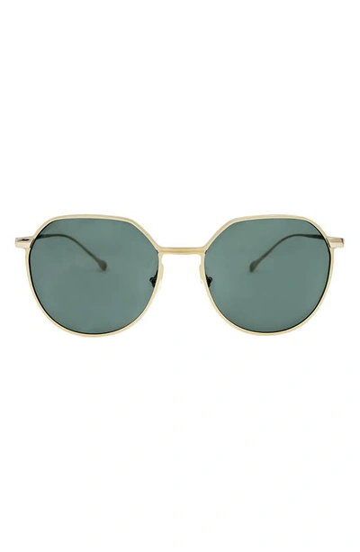 Mita Sustainable Eyewear 53mm Round Sunglasses In Gold/ Matte Gold