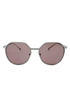 Mita Sustainable Eyewear 53mm Round Sunglasses In Grey/ Matte Gun