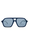 Mita Sustainable Eyewear 58mm Navigator Sunglasses In Matte Blue/ Matte Demi