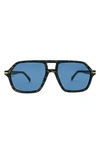 Mita Sustainable Eyewear 58mm Navigator Sunglasses In Matte Demi/ Matte Black