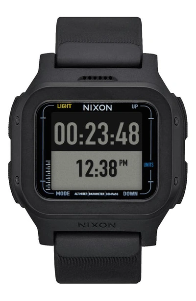 Nixon Regulus Expedition Silicone Strap Digital Chronograph Watch, 47.5mm In All Black
