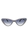 Mita Sustainable Eyewear 54mm Cat Eye Sunglasses In Matte Milky Grey/ Mt Grey Demi