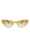 Mita Sustainable Eyewear 54mm Cat Eye Sunglasses In Matte Milky Yellow/ Matte Demi