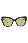 Mita Sustainable Eyewear 56mm Gradient Cat Eye Sunglasses In Matte Demi/ Mt Cl Yellow