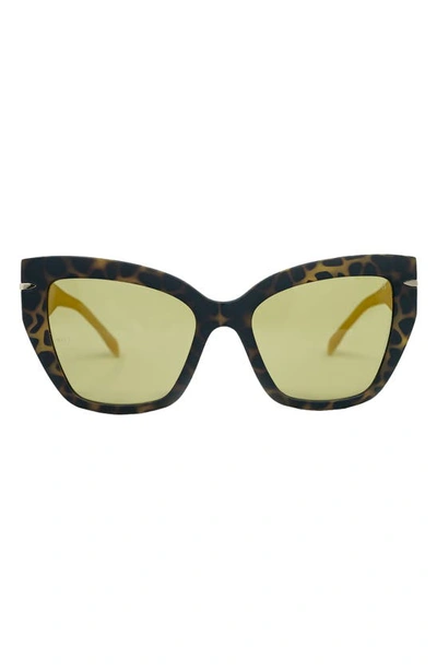 Mita Sustainable Eyewear 56mm Gradient Cat Eye Sunglasses In Matte Demi/ Mt Cl Yellow