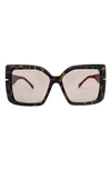 Mita Sustainable Eyewear 60mm Square Sunglasses In Matte Demi/ Mt Red