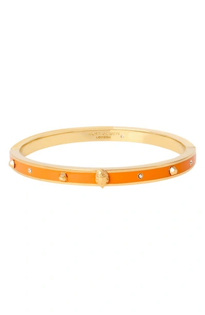Kurt Geiger Thin Eagle Enamel Bangle In Orange