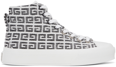 Givenchy City Brand-embroidered Canvas High-top Trainers In Black