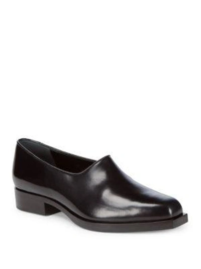 Giorgio Armani Leather Loafers In Black