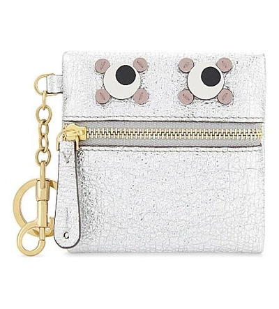 Anya Hindmarch Silver Leather Circulus Eyes Coin Purse