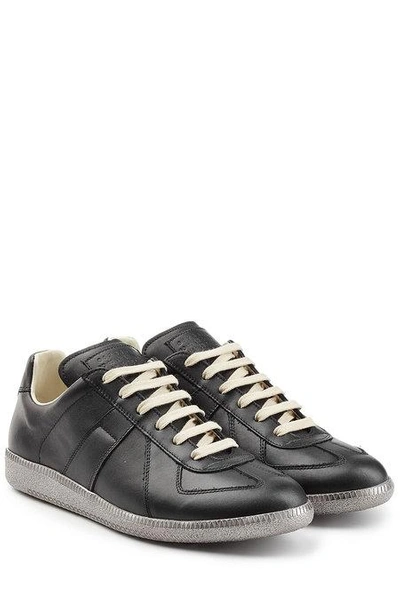 Maison Margiela Black Leather Replica Sneakers