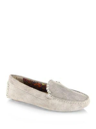 Jack Rogers Taylor Suede Drivers In Dove Grey