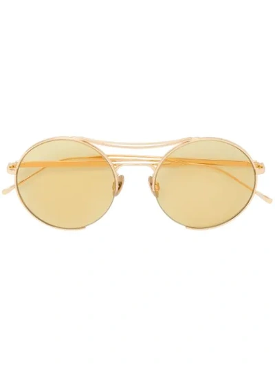 Sunday Somewhere Goldie Round-frame Gold-tone Sunglasses In Silver