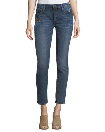 Driftwood Marilyn Embroidered Skinny Jeans In Light Blue | ModeSens