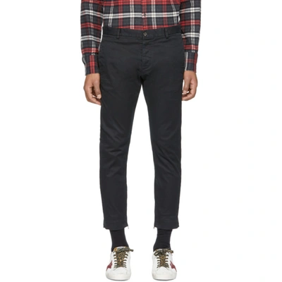 Dsquared2 Black Skinny Dan Zip Trousers