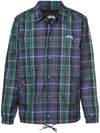 Stussy Slogan Back Plaid Shirt In Multicolor