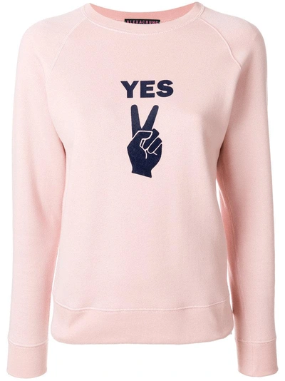 Alexa Chung Alexachung Pink Yes Peace Sign Sweatshirt In 701 Pink