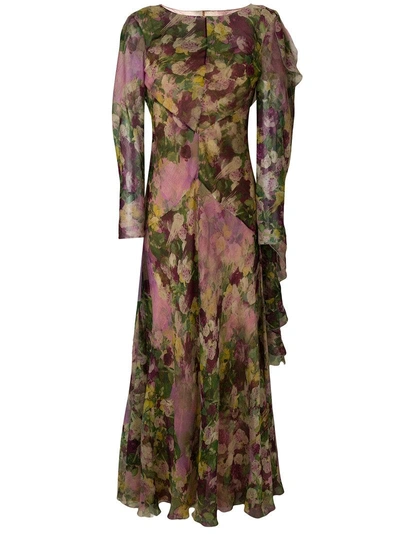 Alberta Ferretti Floral Print Gown - Multicolour