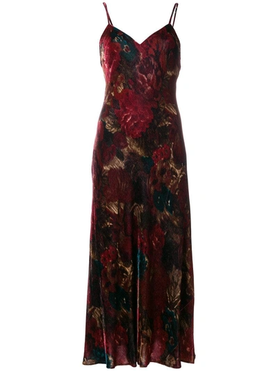 Polo Ralph Lauren Floral-print Velvet Maxi Dress
