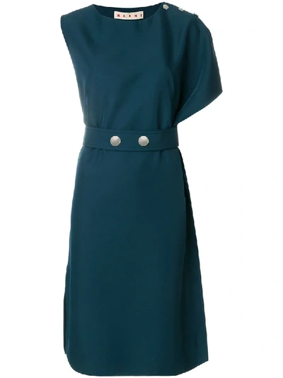 Marni Dress With Kimono Sleeve In Fjord|verde