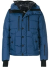 Moncler Grenoble Padded Embellished Collar Coat - Blue