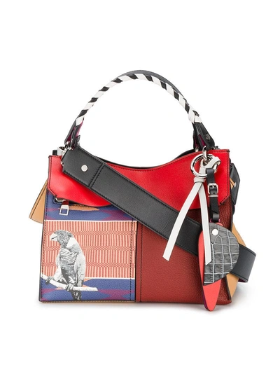 Proenza Schouler Curl Mixed Print Handbag In Red