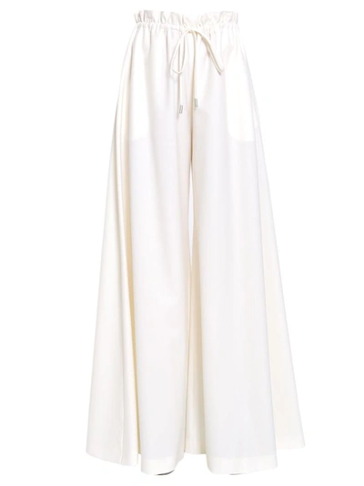 Sara Battaglia Trousers With Drawstring Fastening In White