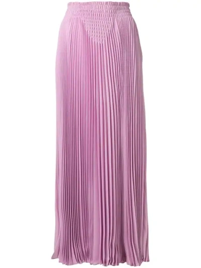 Valentino Pleated Maxi Skirt In Pink