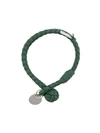 Bottega Veneta Intrecciato Leather Double-row Wrap Bracelet In Green