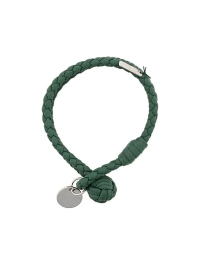 Bottega Veneta Intrecciato Leather Double-row Wrap Bracelet In Green