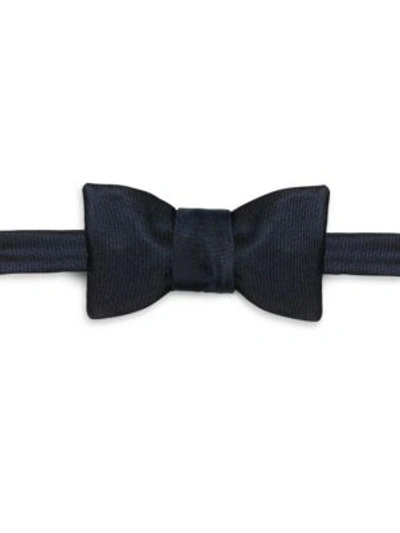 Isaia Grosgrain Silk Bow Tie In Dark Blue