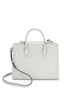 Strathberry Midi Leather Tote In Pearl Grey