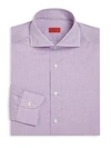 Isaia Regular-fit Heathered Dress Shirt In Purple