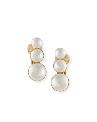 Auden Lana Pearly Clip-on Earrings In Gold