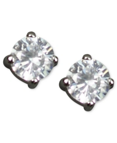 Givenchy Earrings, Round Cubic Zirconia Stud (3/4 Ct. T.w.) In Rhodium
