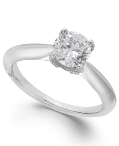 Marchesa Classic By  Certified Diamond Solitaire Engagement Ring In 18k White Gold (1 Ct. T.w.), Crea