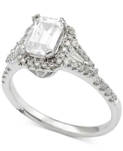 Marchesa Certified Diamond Vintage Inspired Engagement Ring (1 Ct. T.w.) In 18k White Gold, Created For Macy'