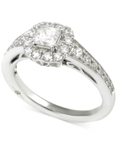 Marchesa Certified Diamond Vintage Inspired Princess Engagement Ring (1 Ct. T.w.) In 18k White Gold, Created
