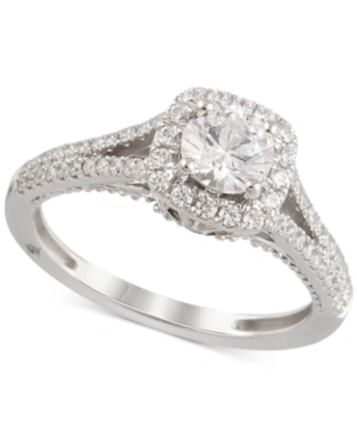 Marchesa Certified Diamond Engagement Ring (1-1/4 Ct. T.w.) In 18k White Gold, Created For Macy's