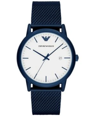 Emporio Armani Men's Blue Stainless Steel Mesh Bracelet Watch 43mm Ar11025