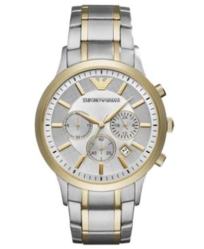 Emporio Armani Men's Chronograph Two-tone Stainless Steel Bracelet Watch 43mm