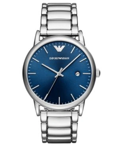 Emporio Armani Men's Luigi Stainless Steel Bracelet Watch 43mm In Silver