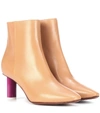 Vetements Lighter-heel Leather Ankle Boots In Camel