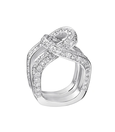 Dinh Van 18k White Gold Maillon Diamond Ring
